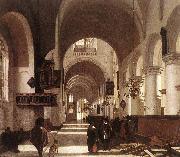 Emanuel de Witte Interior of a Protestant Gothic Church oil painting artist
